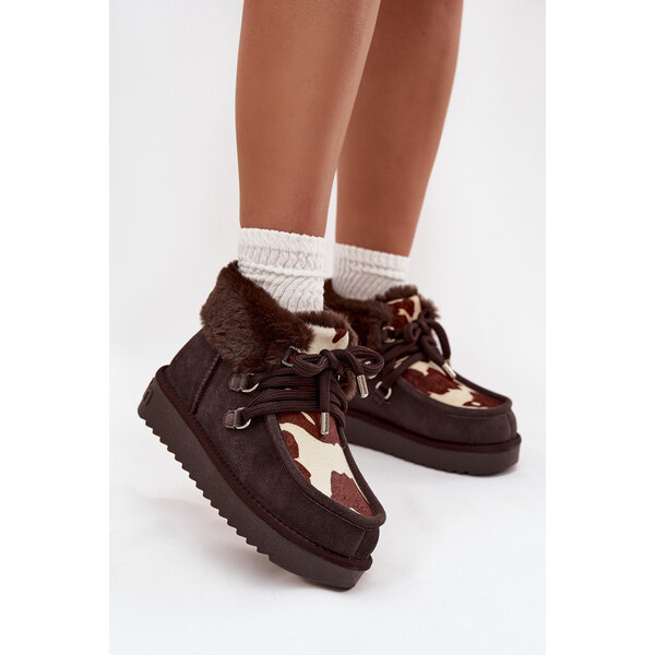 Śniegowce Damskie Z Naturalnego Zamszu Łaty D.Franklin DFSH375008 66664331