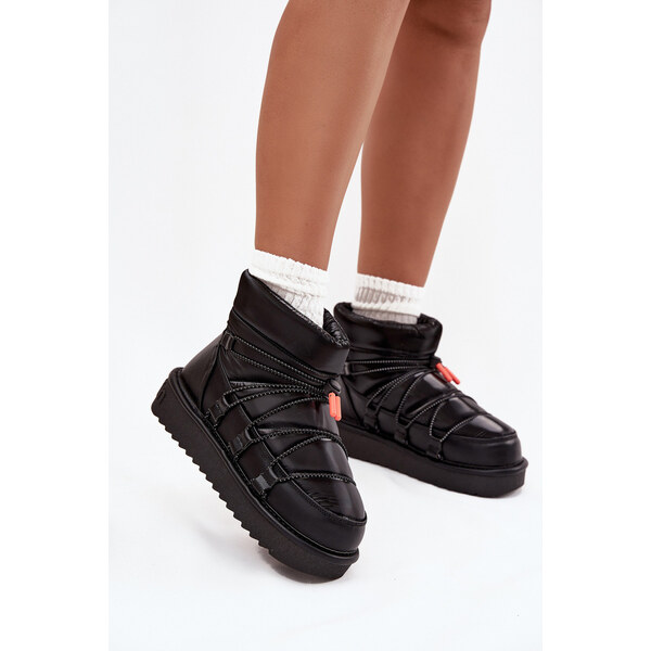 Śniegowce Damskie Na Platformie D.Franklin DFSH370020 Czarne 66664333