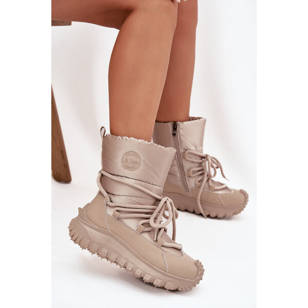 Kesi Dámske kožené snežnice Lee Cooper - béžovo-zlaté 66884446