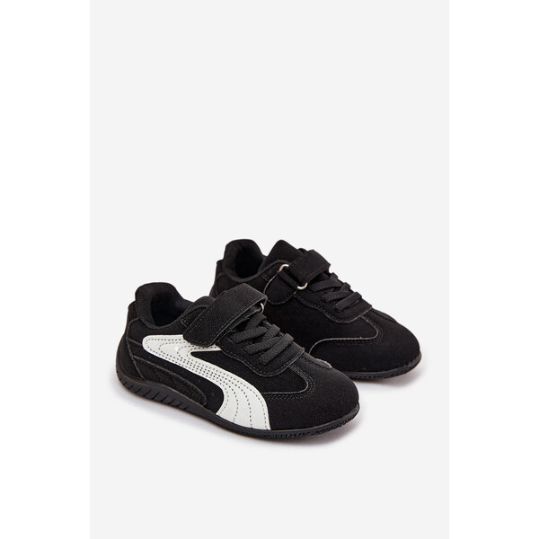 Kesi Detská športová obuv Perrin na suchý zips - čierno-biela 67263411