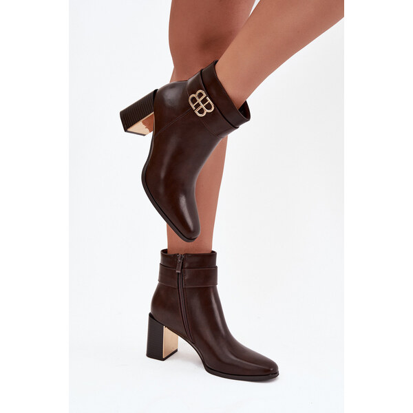 Kesi Dámske členkové topánky Galinne s opaskom a zlatými detailmi - 66665665