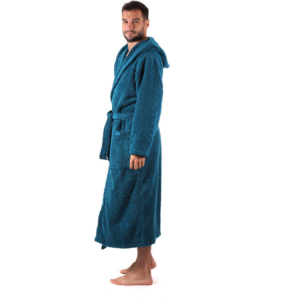 Vestis pánsky župan Athena s kapucňou Petrol 66665593