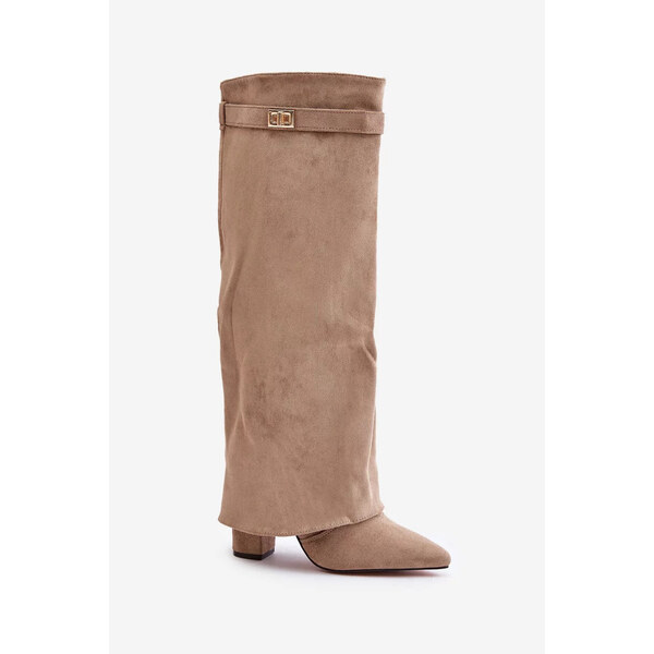 Kesi Topánky na podpätku s ohnutým zvrškom Zateplené béžové Urelli 66665651