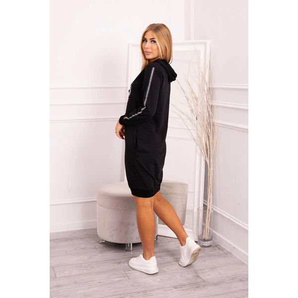 K-Fashion Šaty s reflexnou potlačou čierne 66665720