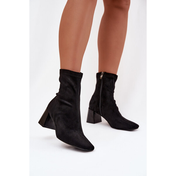 Kesi Dámske členkové topánky na podpätku z eko semišu Olianne 66666276