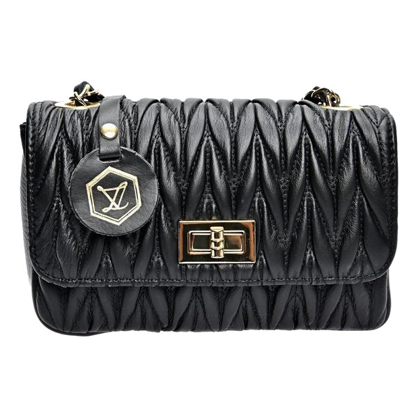 Luisa Vannini Dámska kožená crossbody kabelka LV 2214 Nero 66666438