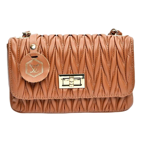 Luisa Vannini Dámska kožená crossbody kabelka LV 2214 Cognac 66666448