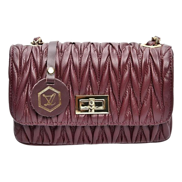 Luisa Vannini Dámska kožená crossbody kabelka LV 2214 Vino 66666455