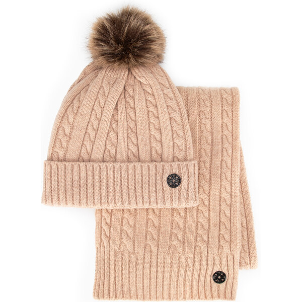 Wittchen Dámsky zimný komplet s brmbolcom – čiapka a šál 66943986