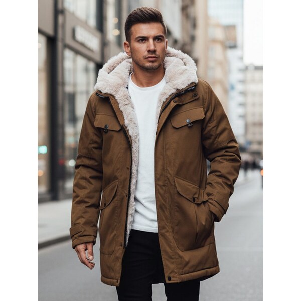 Dstreet Hnedá pánska parka na zimu 65638716
