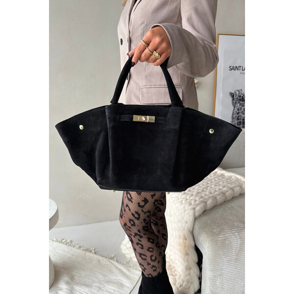 Boto Kabelka Z Přírodního Semiše Černá Fiorenza 66667557