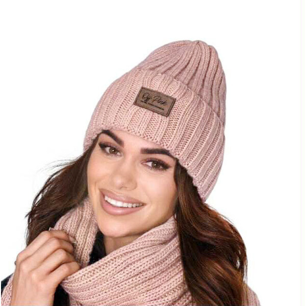 AJS Dámska zimná čiapka OFF Pink Cyntia 66065126