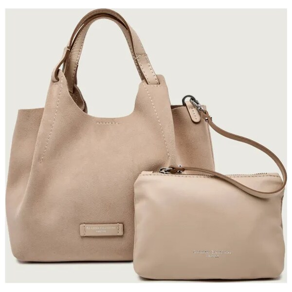 GIANNI CHIARINI Kabelka na rameno + príručná taštička DUA | semiš 66654860