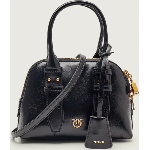 Pinko Kožený kufrík BOWLING BAG ZIP MINI 66667410