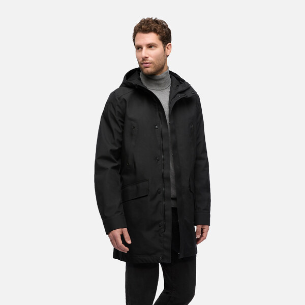 Black Mens Parka Geox Anyweco - Mens 65782196