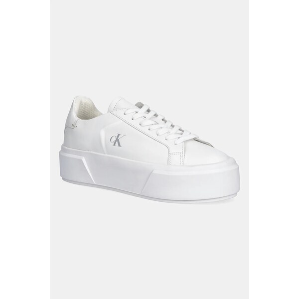 Kožené tenisky Calvin Klein FLATFORM LACE UP LTH MG 66555134
