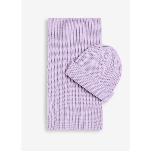 bonprix Šál a čiapka (2-dielna), farba fialová 66675034