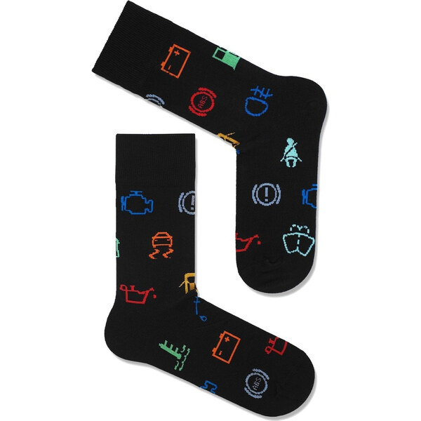 Milena Veselé pánske ponožky Kontrolki čierne 66700378