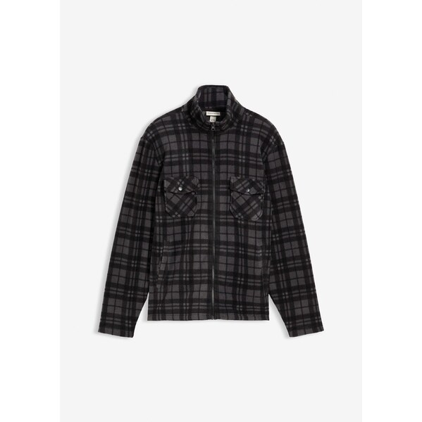 bonprix Flísová bunda so stojačikom, farba čierna 66675259