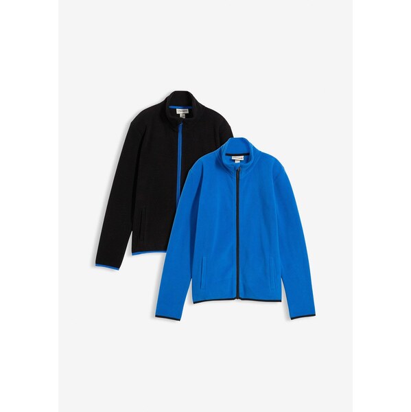 bonprix Flísová bunda so stojačikom (2 ks), farba modrá 66675267