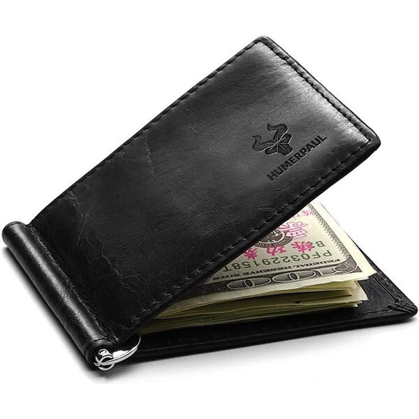 Humerpaul kožená peňaženka s klipom Lauris Matná Čierna 65229465