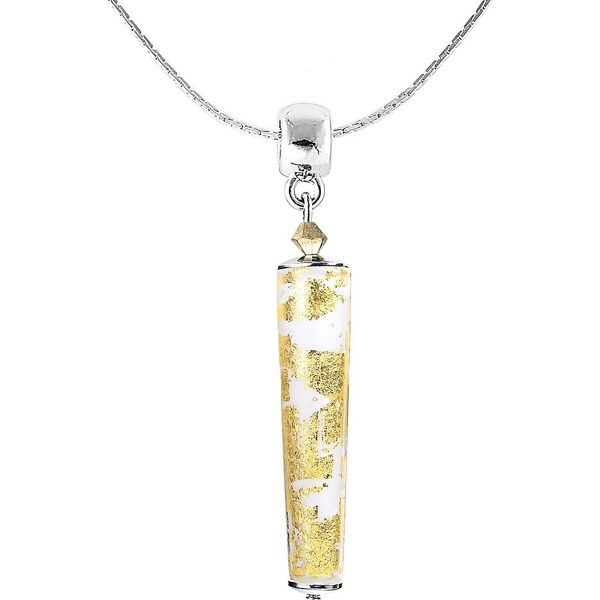 Lampglas Nežný náhrdelník Golden Swan s 24-karátovým zlatom v perle 66675840