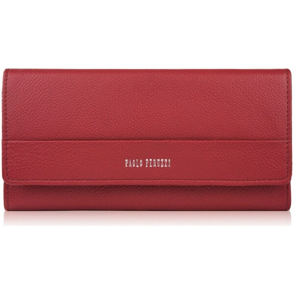 Paolo Peruzzi Veľká kožená dámska peňaženka s RFID | červená AL-01-RD 66676021
