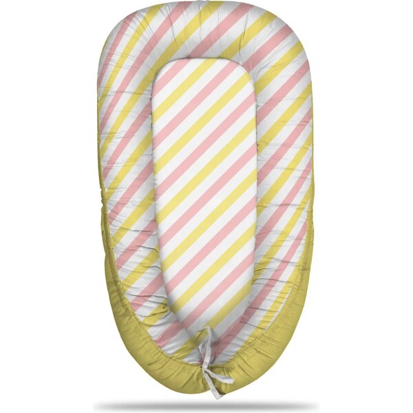 Sablio Hniezdočko pre bábätko Ružové a žlté pruhy 65114031