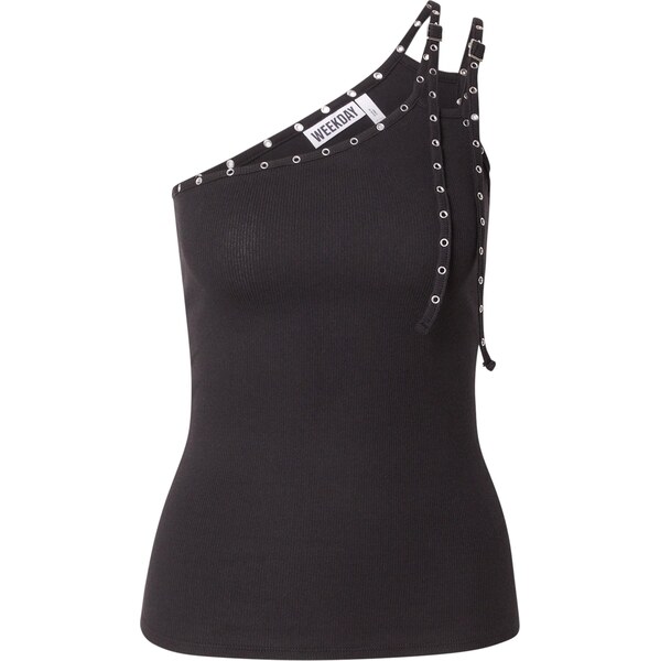 WEEKDAY Top Bianca čierna / strieborná 66681816