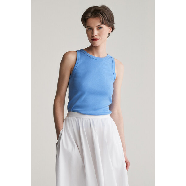 TOP GANT HIGH NECK RIB TANK TOP PERFECT BLUE 62252912
