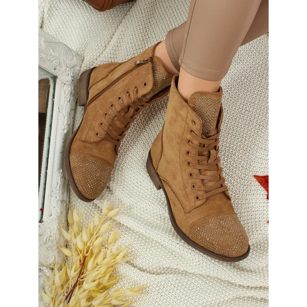 Resti Flora dámske béžové semišové členkové topánky 66683194