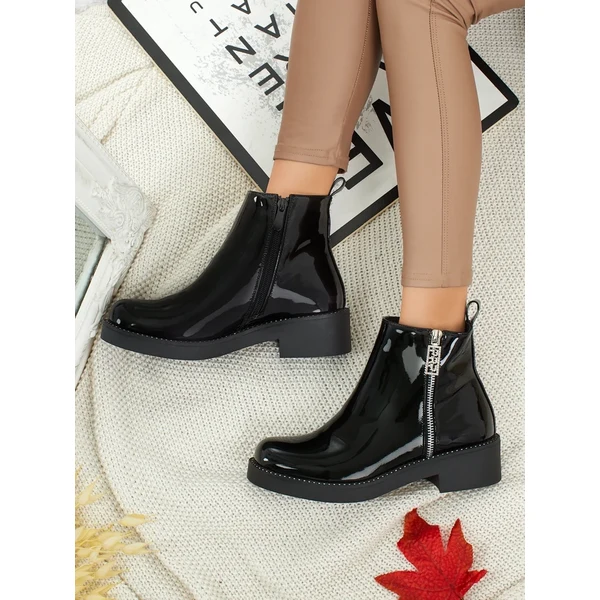 Resti Luna čierne lakované členkové topánky 66683195