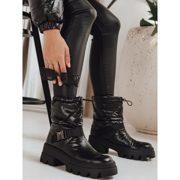 DStreet Čierne zimné snehule s prackou 66683443