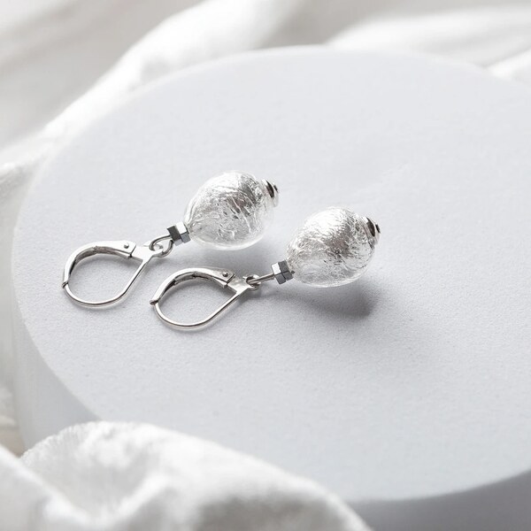 Lampglas Náušnice Moon Nude s rýdzim striebrom ENM4/AG/RHO 66682970