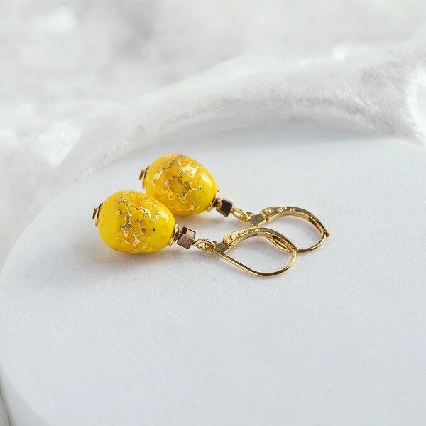 Lampglas Náušnice Sunlit Nude s 24-karátovým zlatom ENM1/AG/POZ 66682978