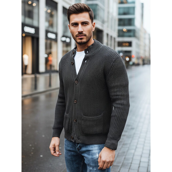 DStreet Pánsky pletený sveter na gombíky 66694320