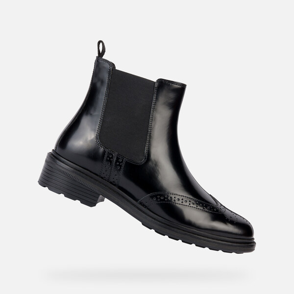 Čierne dámske členkové topánky Geox Walk Pleasure 66685820