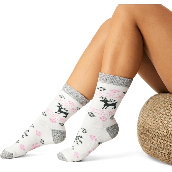 Vlnka Ponožky s Merino vlnou jeleň ružová 66530209