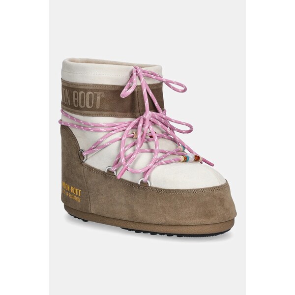Semišové snehule Moon Boot MB X GIR ICON LOW SUEDE BEADS 66692238