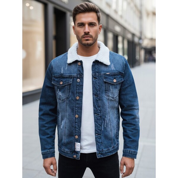 Dstreet Originálna tmavo modrá prechodná rifľová bunda 57877527