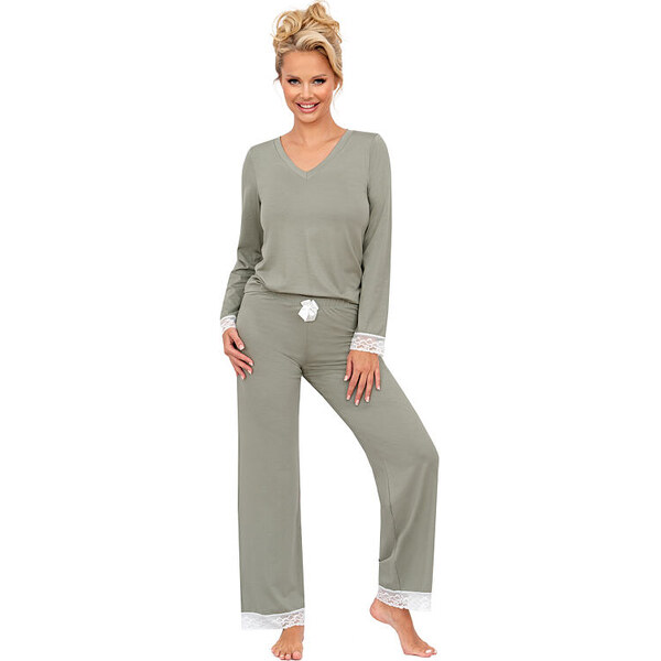 Donna Dámske dlhé pyžamo Simply long zelené 63797024