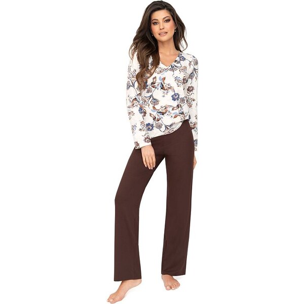 Donna Luxusné dámske pyžamo Naomi long kvetinové 66693457