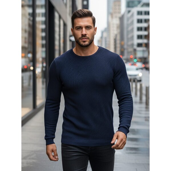 Dstreet Štýlový pánsky sveter v modrom prevedení 66691469