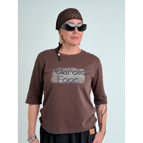 BRIGITTE Hnedé tričko POLAROID 66695129