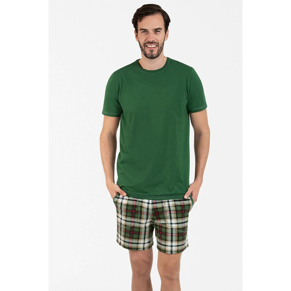 Italian Fashion Vianočné pánske pyžamo krátke Seward BIS mega soft 66696564