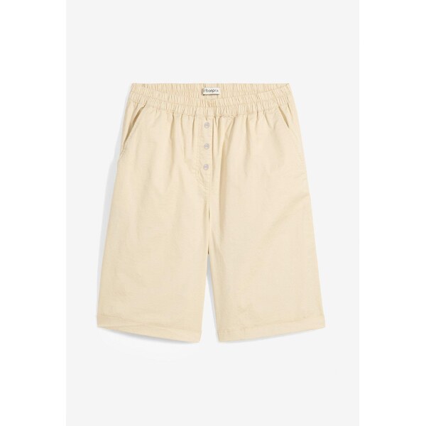 bonprix Bavlnené bermudy z Papertouch, z bavlneného mixu, farba béžová 64240087