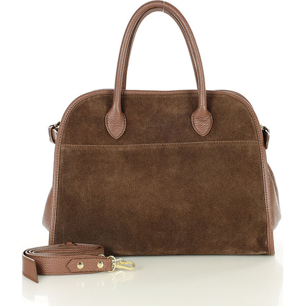 MARCO MAZZINI Hnedá dámska kožená hobo kabelka (s295a) 66700491