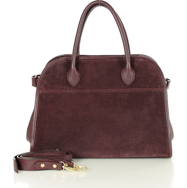 MARCO MAZZINI Vínová dámska kožená hobo kabelka (s295c) 66700492