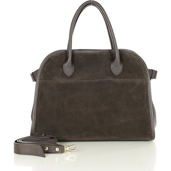 MARCO MAZZINI Tmavo hnedá dámska kožená hobo kabelka (s295b) 66700493