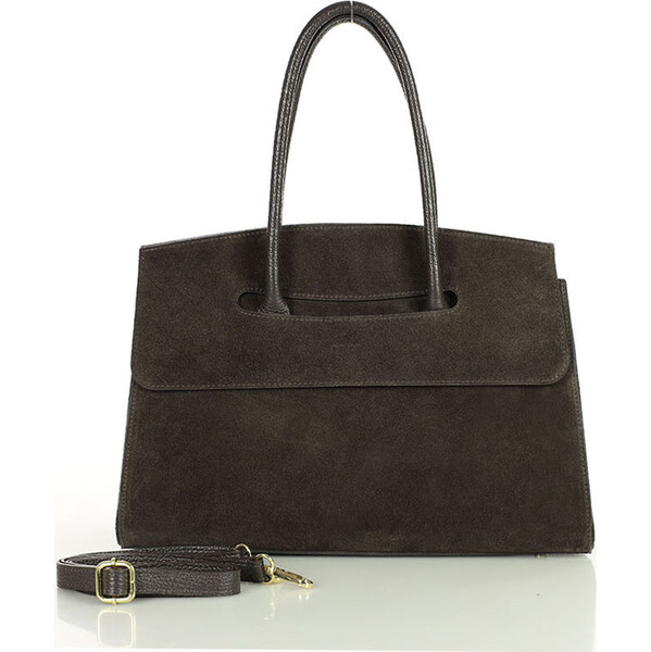 MARCO MAZZINI Tmavo hnedá dámska kožená hobo kabelka (s293c) 66700494